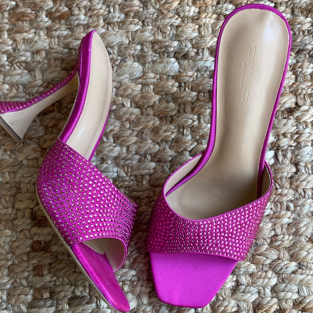 New: Tony Bianco Serri Mule. Pink Satin. Size 10 - Picture 5 of 14